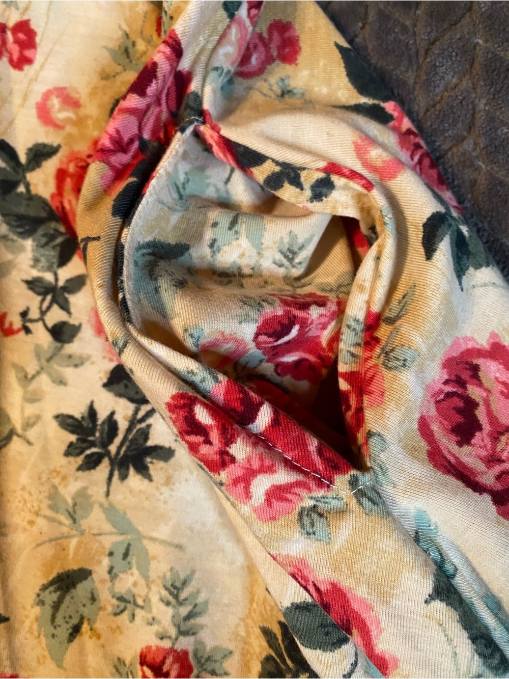 Floral Rose Print women’s Tank Dress - Cream with Pink Roses Lularoe - Picture 4 of 7
